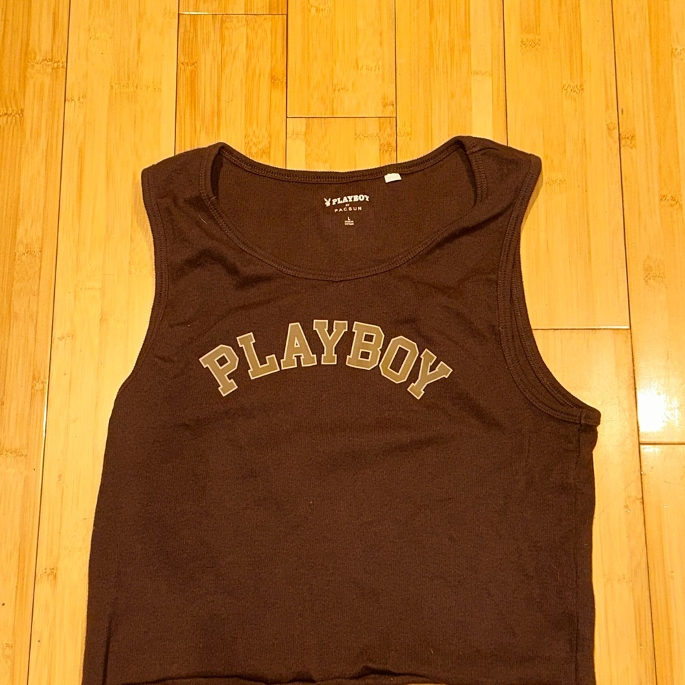 PLAYBOY Dark Brown Tank Top